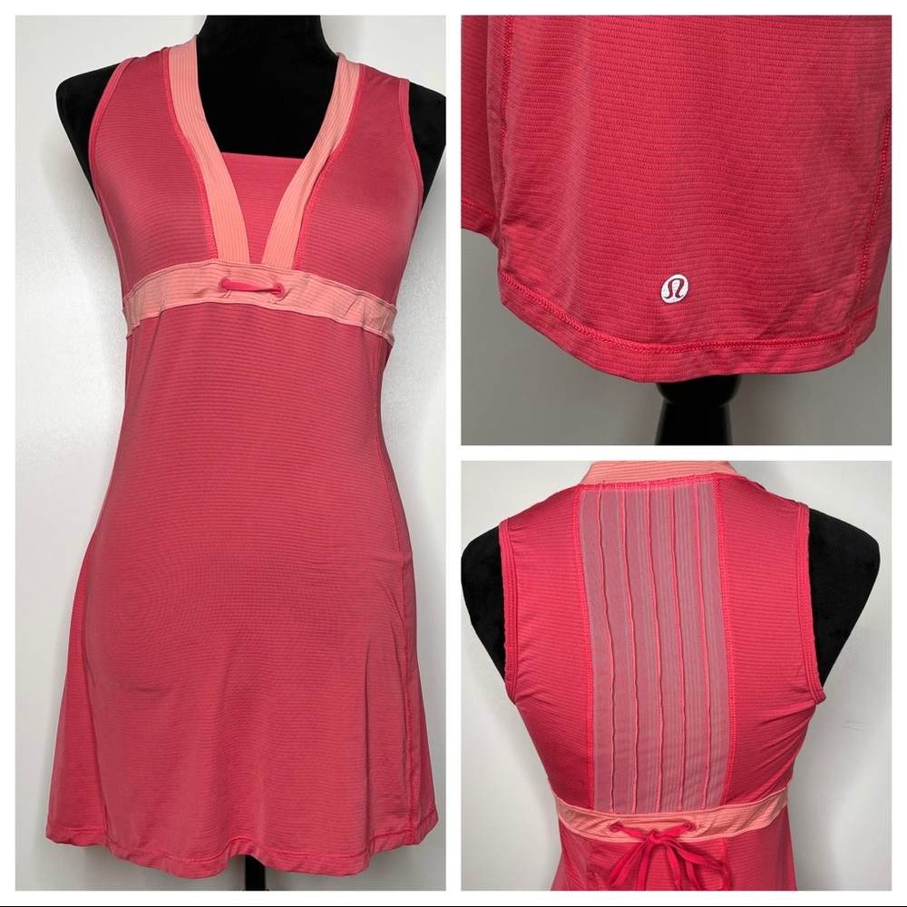Lululemon Pink Striped Tank Mini Athletic Dress